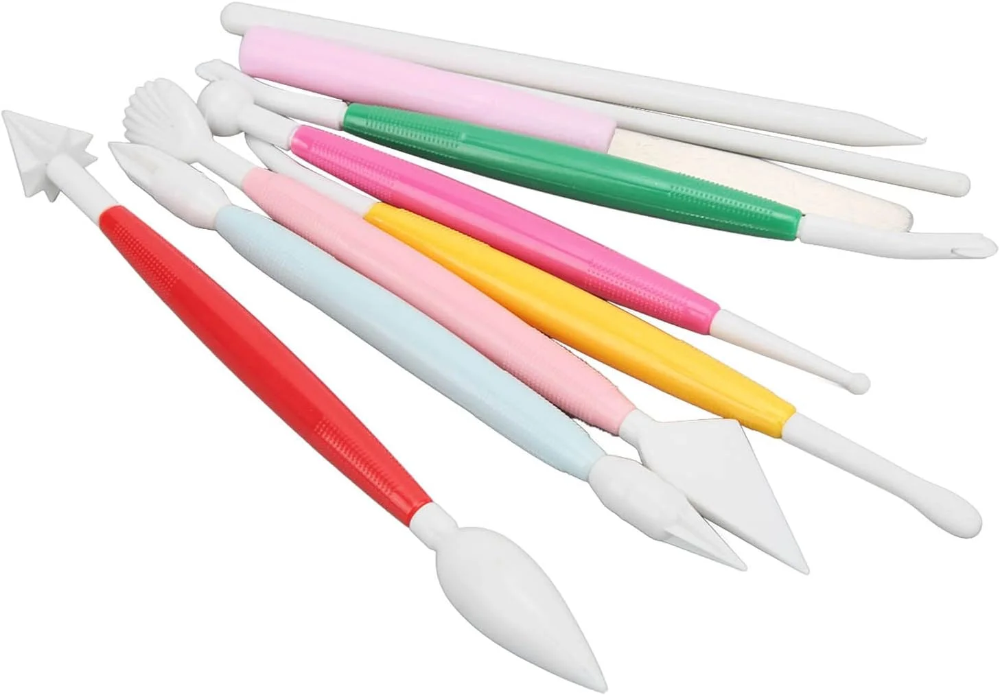 ابزارهای خمیر بازی پلاستیکی DJGvgtf برای کودکان، ابزارهای مجسمه سازی خمیر ضد خش با دسته ضد لغزش 9 عددی، لبه های صاف تر، جنس پلاستیکی برای مدرسه، کاردستی و خانه