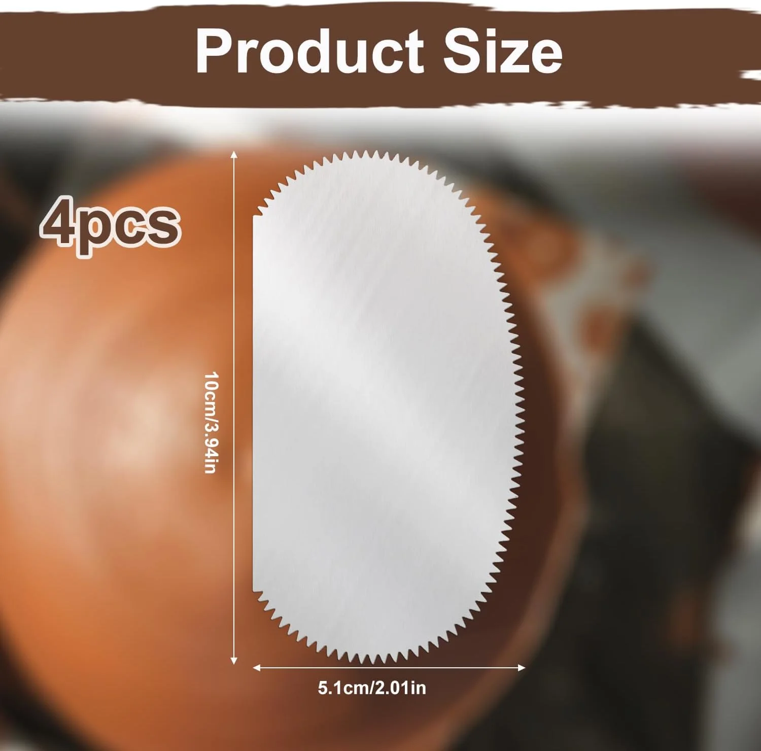 4 عدد ابزار سفالگری خراشنده دندانه دار، ریب های رسی فولاد ضد زنگ، کاتر مدل بیضی شکل، ابزار مجسمه سازی رسی برای هنرمندان بافت دهی سرامیک، سفالگر مدل سازی