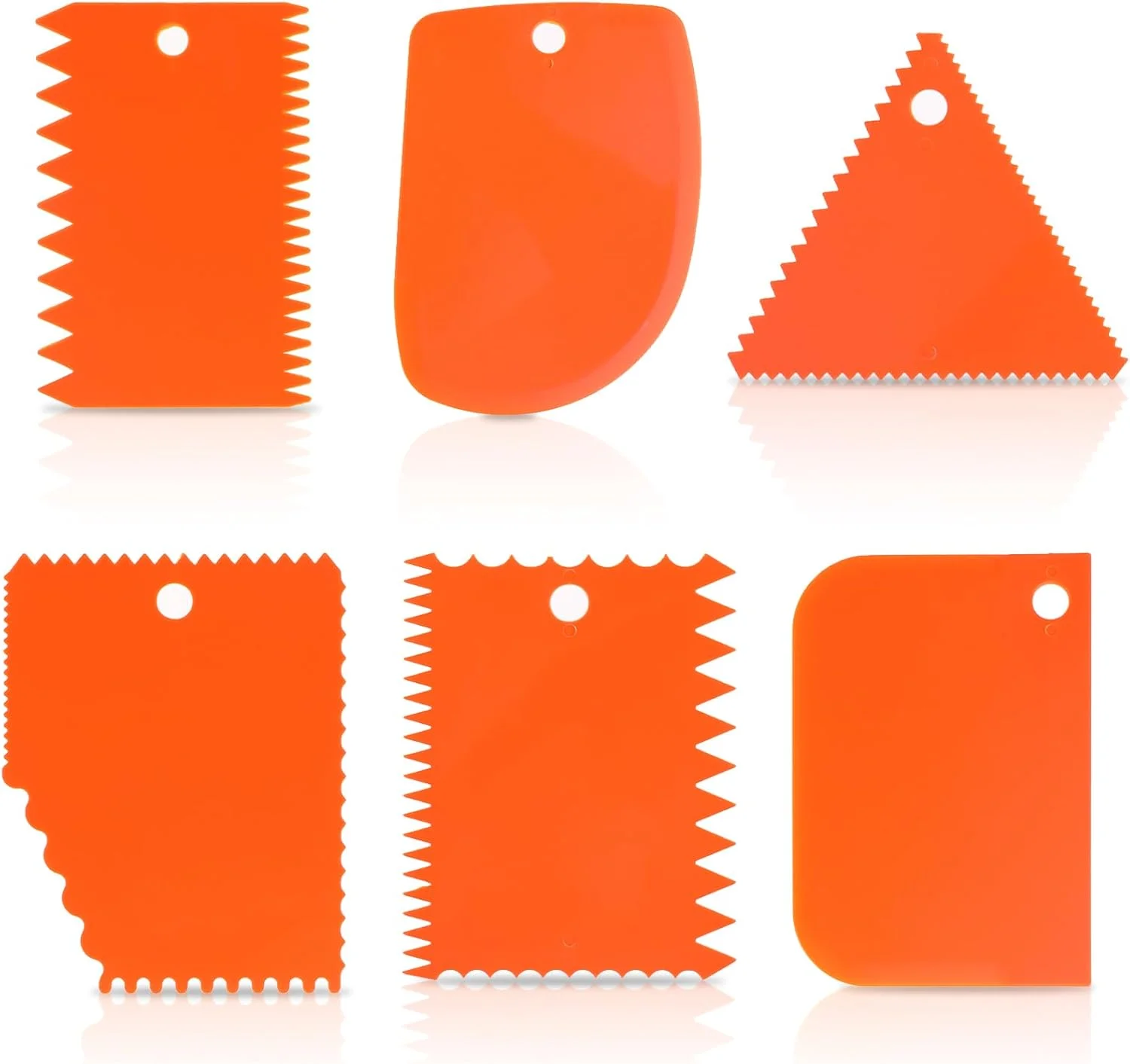 مجموعه 6 عددی کاردک پلاستیکی خاک رس Cobee، ابزار کاردک سفالگری دسته دار، چاقوی مجسمه سازی خاک رس نرم حکاکی شده، ابزار کاردک خاک رس صنعتی مجسمه سازی برای مبتدیان، متخصصان و علاقه مندان به سفالگری (نارنجی)