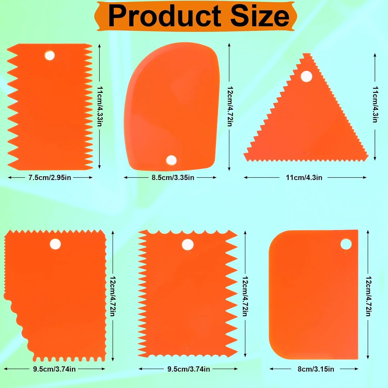 مجموعه 6 عددی کاردک پلاستیکی خاک رس Cobee، ابزار کاردک سفالگری دسته دار، چاقوی مجسمه سازی خاک رس نرم حکاکی شده، ابزار کاردک خاک رس صنعتی مجسمه سازی برای مبتدیان، متخصصان و علاقه مندان به سفالگری (نارنجی)