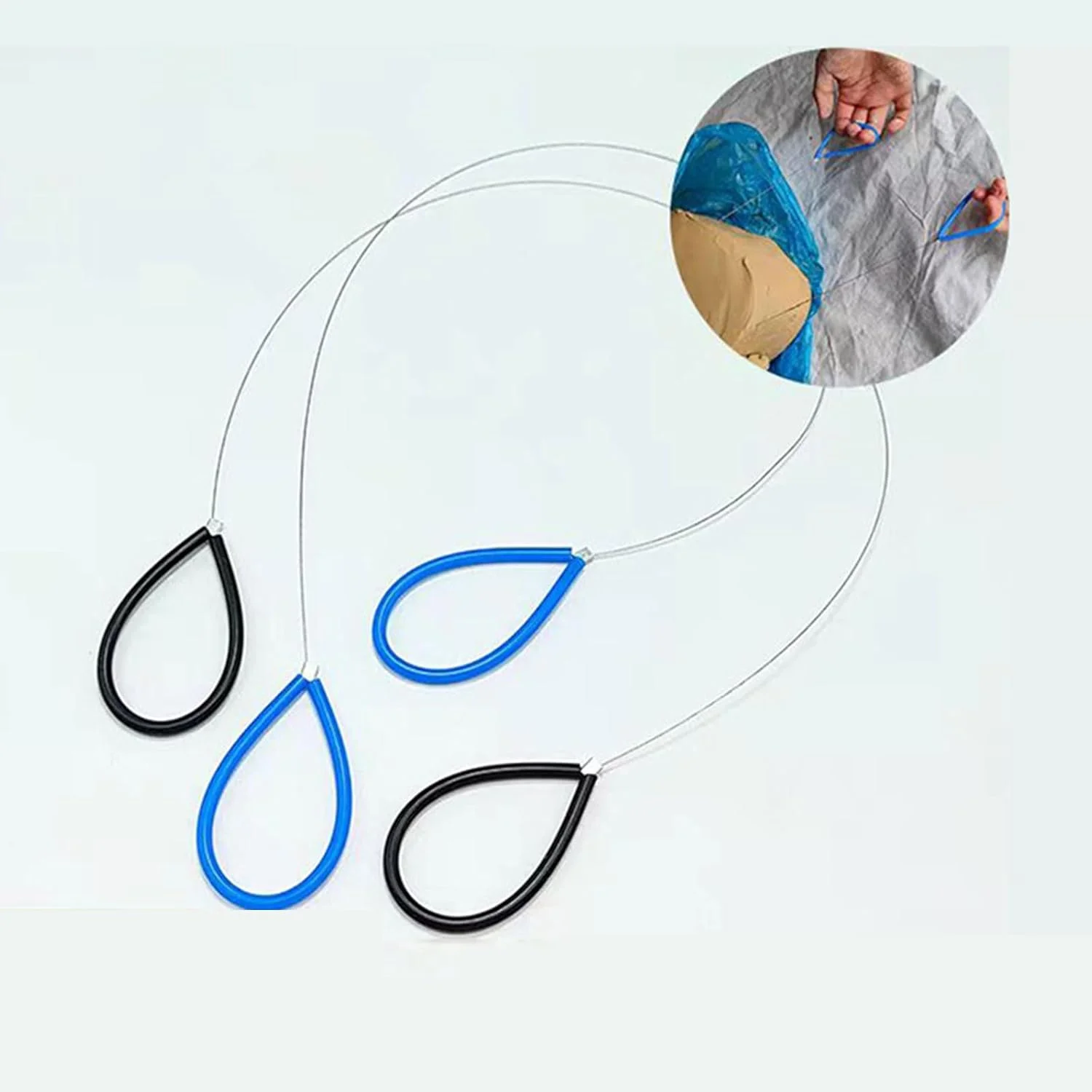 ابزار سیم سفالگری با دسته دوتایی، برش دهنده خاک رس، سرامیک، استفاده آسان، ابزار برش سفالگری، مجسمه سازی با دسته