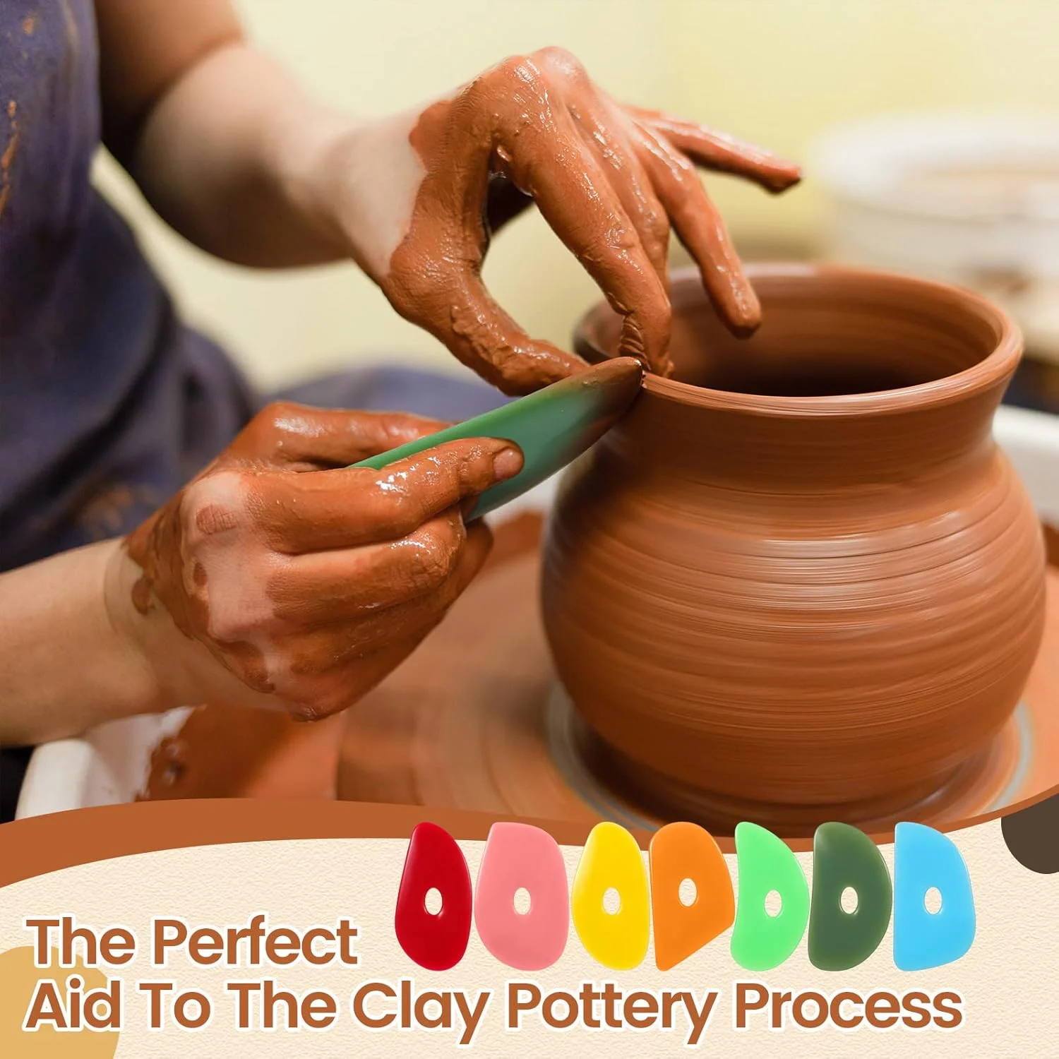 21 تکه دنده نرم Sherr برای سفالگری، دنده سیلیکونی رسی، ابزار سرامیک، دنده رسی لاستیکی سفالی برای صاف کردن، شکل دادن و مجسمه سازی DIY، 7 مدل (رنگ روشن، سبک کلاسیک)