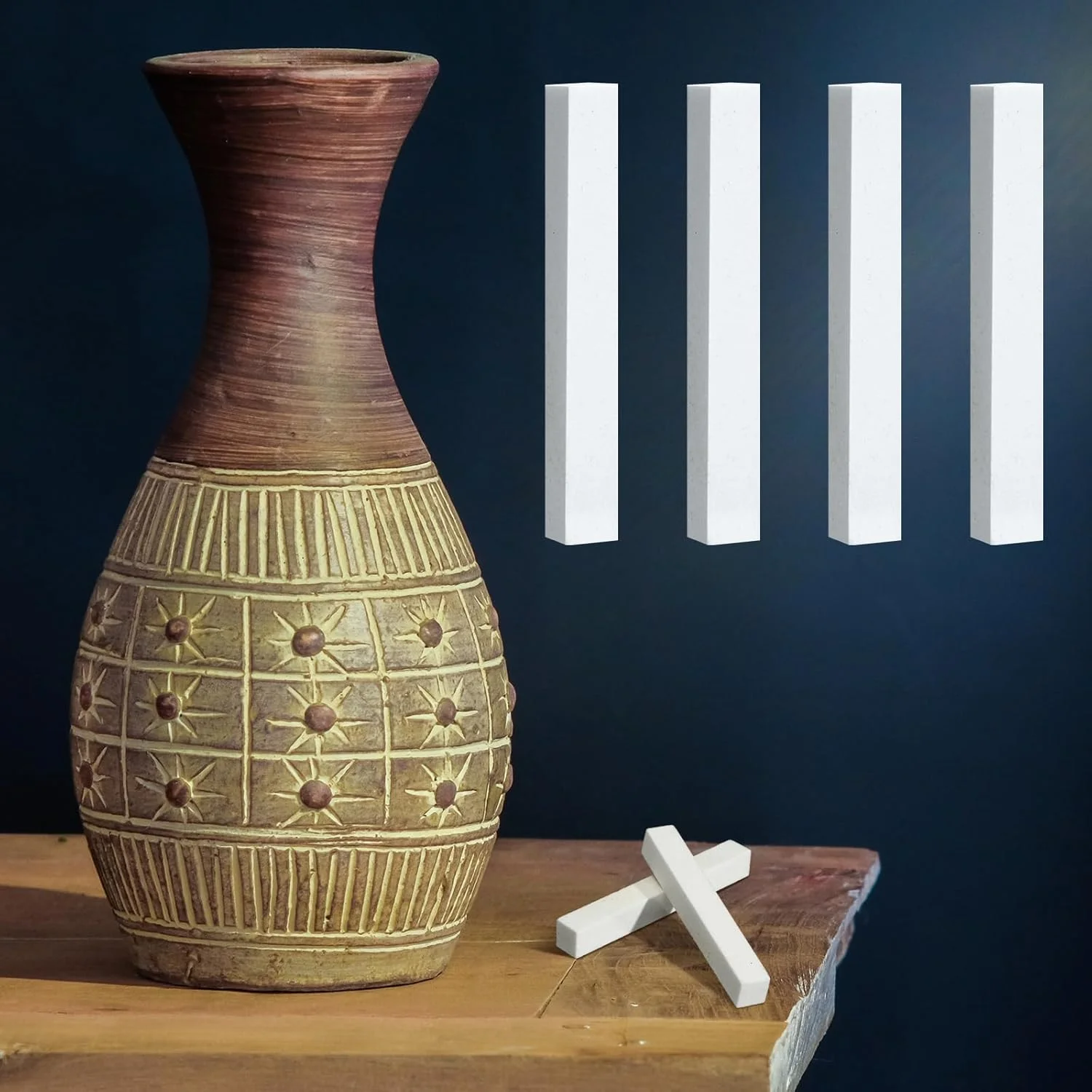 لندیکال 4 عددی سنگ سنباده ابزار کوره سفالگری برای صاف کردن و شکل دادن سطوح سخت، ابزار مجسمه سازی سرامیک هنری، 8 سانتی متر (COO-Landical-0083)