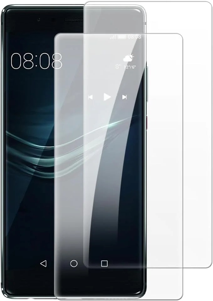 شاین تایم [بسته 2 عددی] محافظ صفحه نمایش شیشه ای حرارت دیده سازگار با هوآوی P9 پلاس (5.5 اینچ)، شفاف HD ضد خش بدون حباب سازگار با قاب