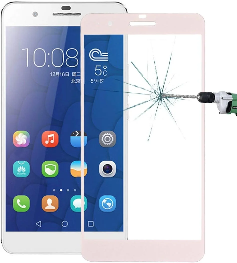 محافظ صفحه نمایش شیشه ای حرارت دیده برای گوشی هواوی Honor 6 Plus، ضخامت 0.26 میلی متر، سختی سطح 9H، ضد انفجار، پوشش کامل صفحه نمایش (مشکی) (رنگ: طلایی)
