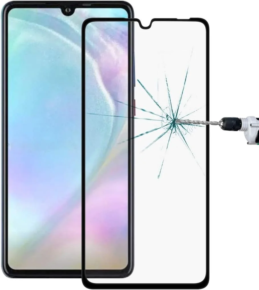 محافظ صفحه نمایش شیشه ای تمپرد فول اسکرین 9H 9D GHZHEGIZHUND برای گوشی موبایل هوآوی P30 Lite (مشکی) لوازم جانبی موبایل (رنگ: مشکی)