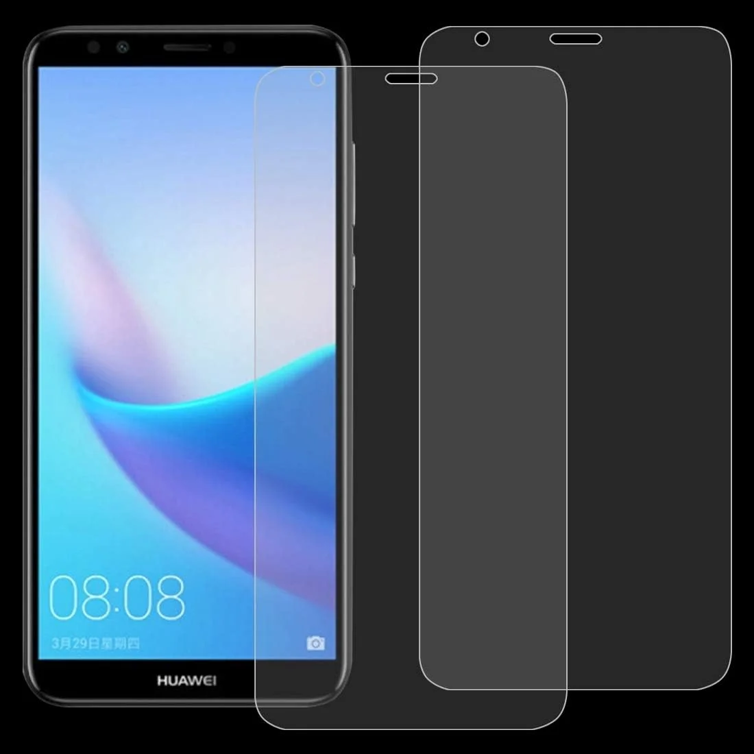 محافظ صفحه نمایش 2 عددی 0.26 میلی متری 9H 2.5D شیشه ای حرارت دیده مناسب برای گوشی های موبایل هوآوی Enjoy 8 / Honor 7C