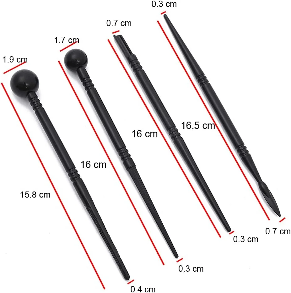 مجموعه 4 عددی ابزار مجسمه سازی سفالی دو سر پلاستیکی مشکی Mollensiuer، قلم فرورفتگی، ابزار مجسمه سازی سفالی، ابزار تزئین فوندانت کیک مجموعه 4 عددی ابزار مجسمه سازی سفالی دو سر پلاستیکی مشکی Mollensiuer، قلم فرورفتگی، ابزار مجسمه سازی سفالی، ابزار تزئین فوندانت کیک