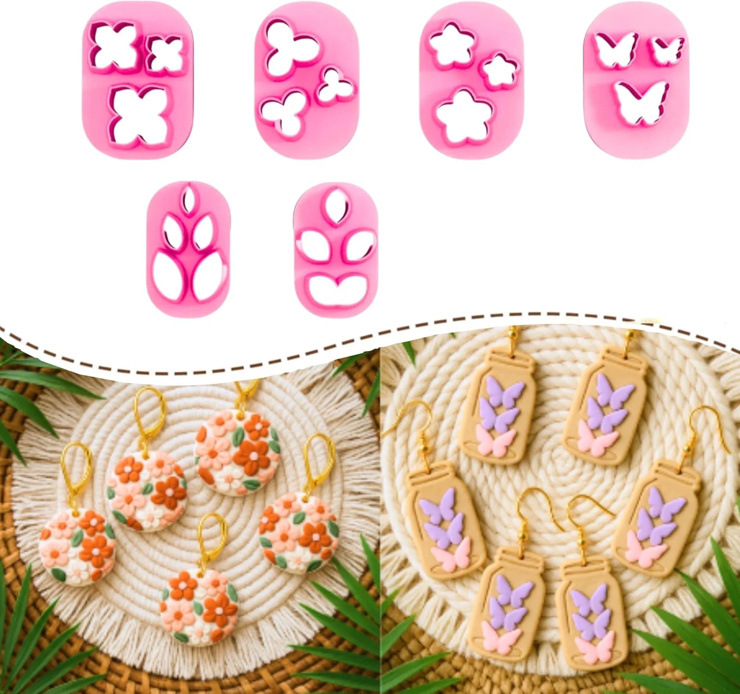 دانیشتا | مینی کاتر خمیر پلیمری | ابزار گلبرگ خمیر فوندانت | قالب های برش پلیمری برای ساخت ابزار جواهرات | رنگ ممکن است متفاوت باشد | مجموعه 6 عددی |