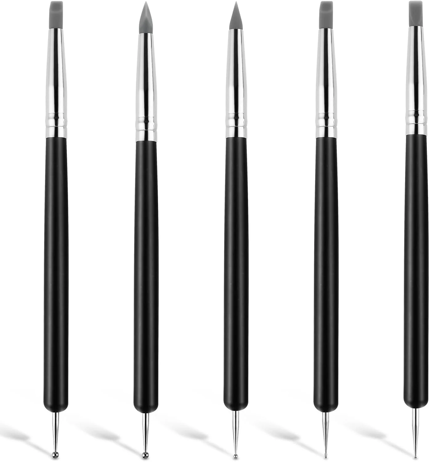 ابزار مجسمه سازی خمیر سیلیکونی، ابزار مدل سازی خمیر، قلم مدل سازی نوک لاستیکی نرم، مجموعه ابزار حکاکی خمیر برای مجسمه سازی سفال، تزئینات فوندانت کیک