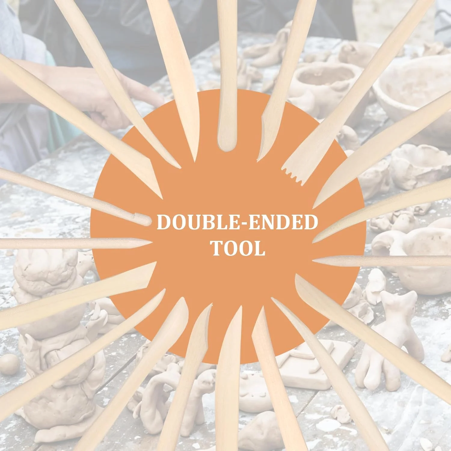 مجموعه 50 عددی ابزار مجسمه سازی سفالی چوبی، ابزار مدل سازی سفالی دو سر صاف 6.2 اینچی، ابزار مجسمه سازی خمیر پلیمری، کیت ابزار سفالی چوبی برای لوازم حکاکی صابون خمیر بازی سرامیک