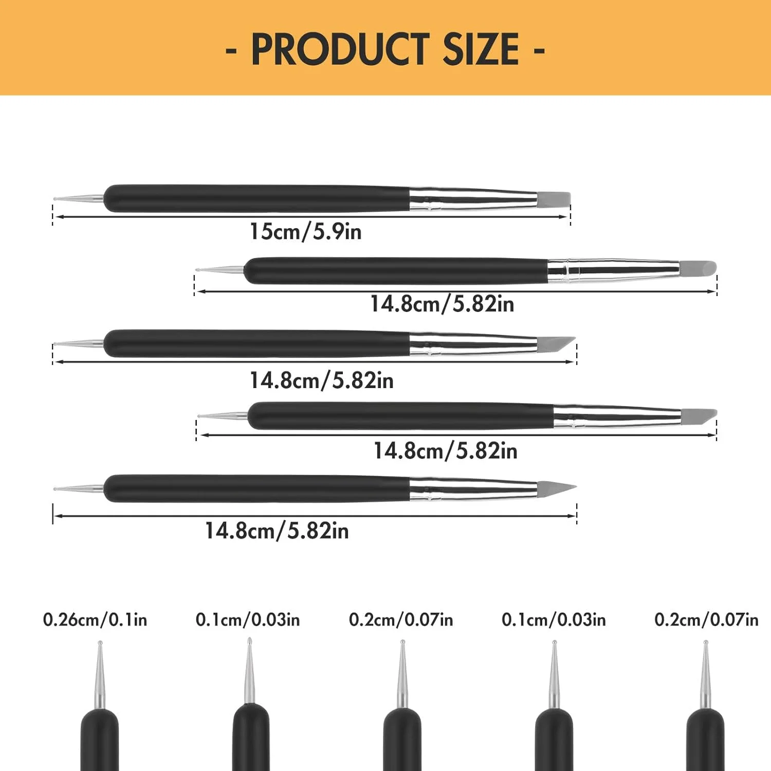 ابزار مجسمه سازی خمیر سیلیکونی 10 عددی، ابزار سفالی با نوک لاستیکی نرم برای مجسمه سازی سرامیک، شکل دهی فوندانت، نقاشی و زیبایی ناخن