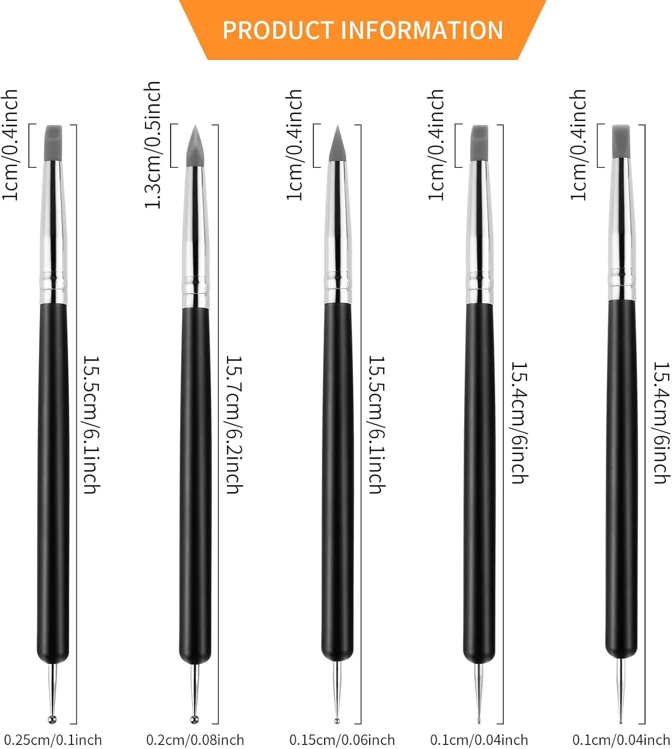 ابزار مجسمه سازی خمیر سیلیکونی، ابزار مدل سازی خمیر، قلم مدل سازی نوک لاستیکی نرم، مجموعه ابزار حکاکی خمیر برای مجسمه سازی سفال، تزئینات فوندانت کیک