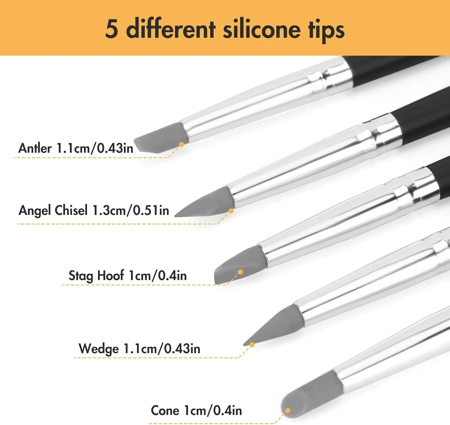 ابزار مجسمه سازی خمیر سیلیکونی 10 عددی، ابزار سفالی با نوک لاستیکی نرم برای مجسمه سازی سرامیک، شکل دهی فوندانت، نقاشی و زیبایی ناخن