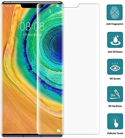 قطعات یدکی تلفن همراه 10 عددی محافظ صفحه نمایش شیشه ای خمیده فوق العاده باریک 9H 2.5D برای Huawei Mate 30 Pro