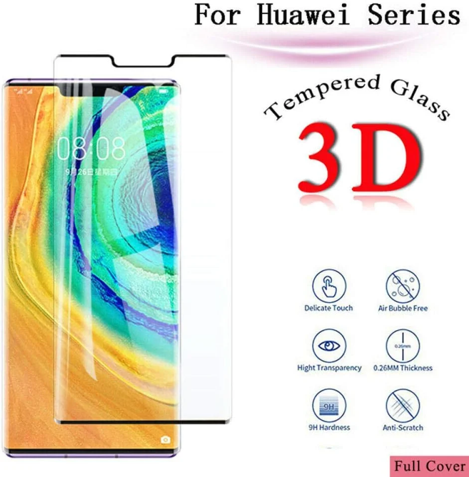 محافظ صفحه نمایش شیشه ای خمیده سه بعدی Huawei Mate 30 Pro، محافظ صفحه نمایش شیشه ای حرارت دیده برای Huawei Mate 30 Lite، شیشه چسب کامل برای Huawei Mate 30 Pro محافظ صفحه نمایش شیشه ای خمیده سه بعدی Huawei Mate 30 Pro، محافظ صفحه نمایش شیشه ای حرارت دیده برای Huawei Mate 30 Lite، شیشه چسب کامل برای Huawei Mate 30 Pro