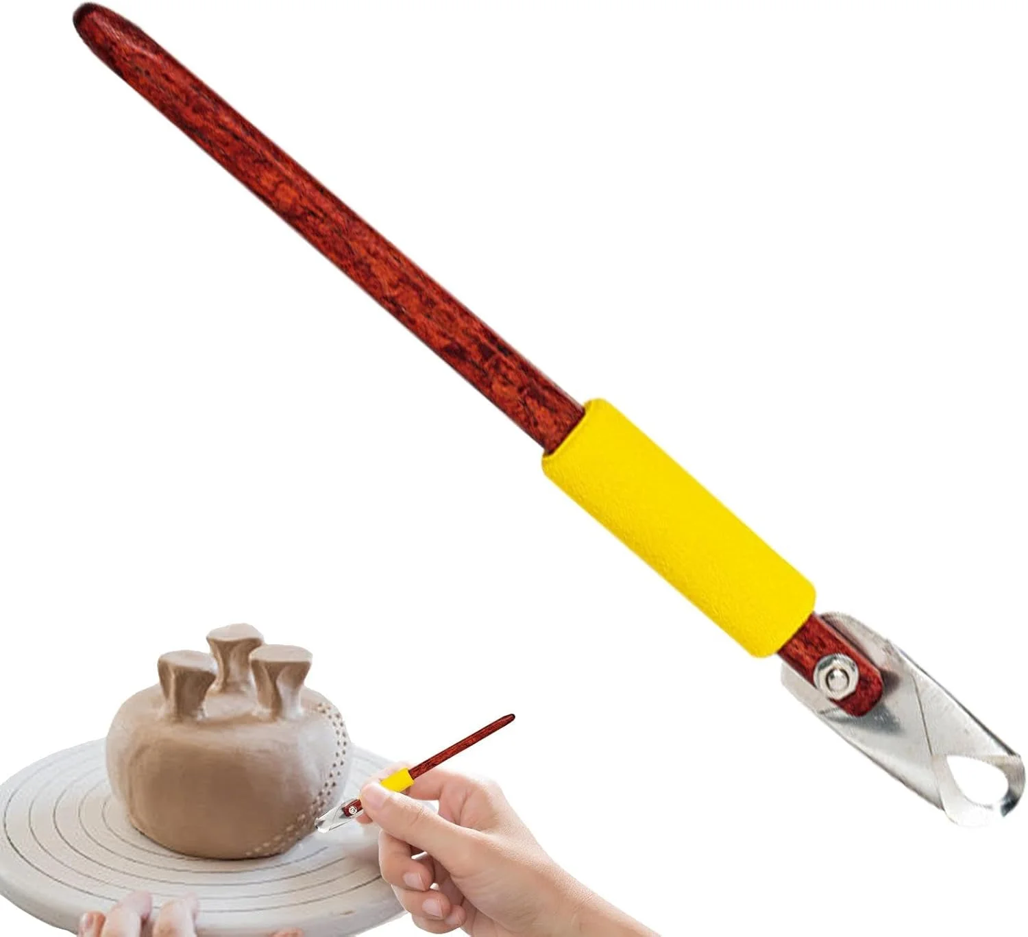 ابزار مجسمه سازی خاک رس - ابزار سفالگری، کنده کاری مجسمه، خراشنده، ابزار مدل سازی زاویه قابل تنظیم، ابزار برش خاک رس ضد لغزش برای پیرایش و کنده کاری