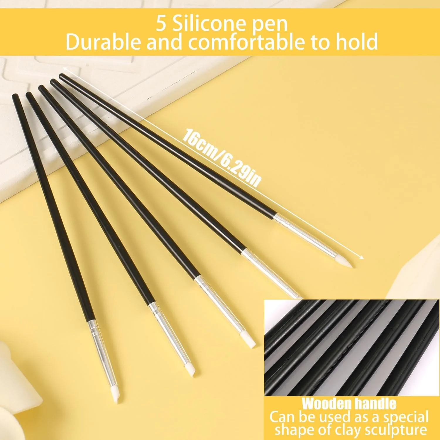 مجموعه ابزار مجسمه سازی NQEUEPN، مجموعه برس 10 عددی، ابزار مجسمه ساز سیلیکونی، برس، مجموعه ابزار مجسمه سازی خاک رس برای سفال ناخن و ساخت خاک رس، لوازم صنایع دستی (آبی، مشکی)