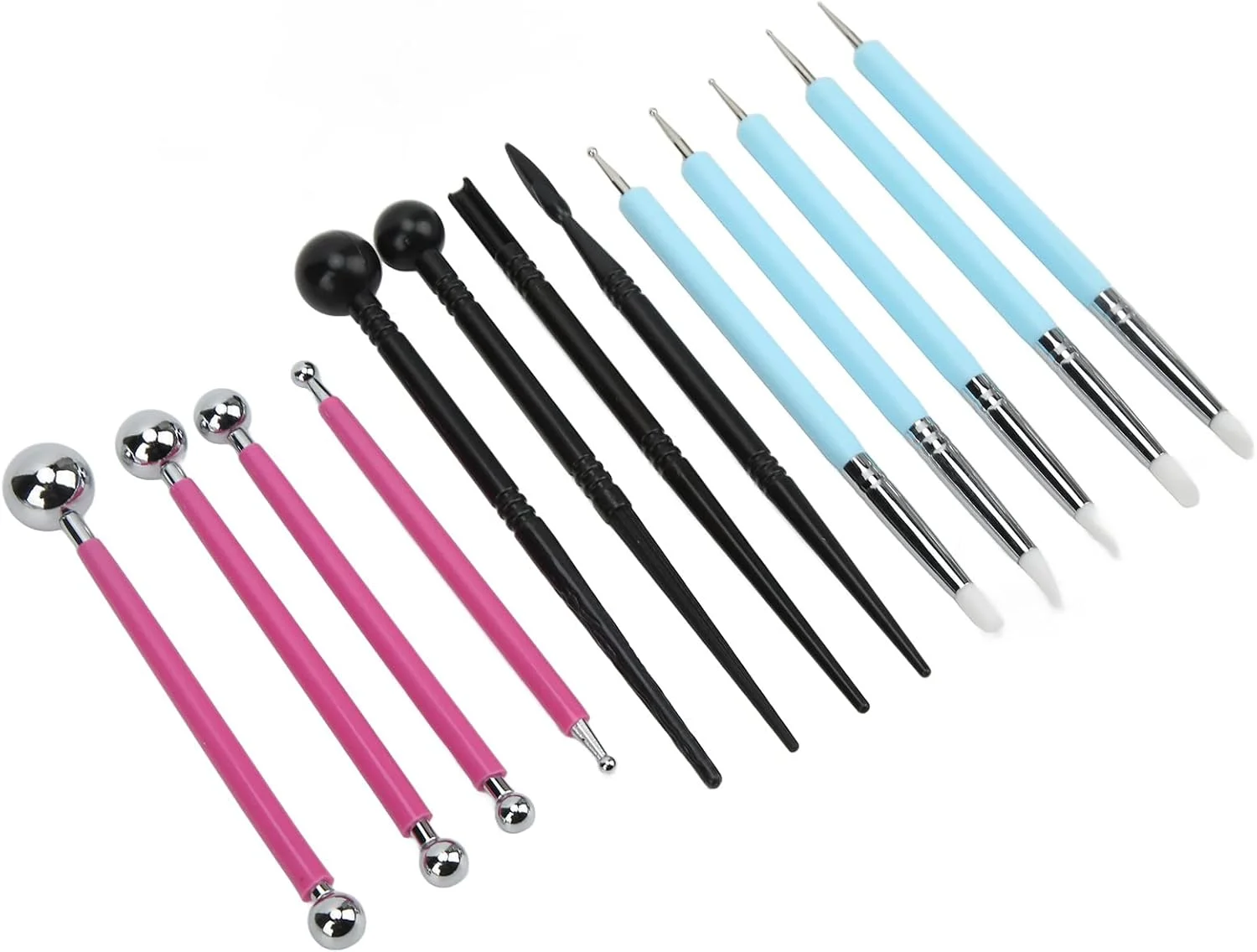 ابزار مجسمه سازی، ست ابزار مجسمه سازی خاک رس مدل سازی پلاستیکی سیلیکونی مقاوم در برابر سایش از جنس استنلس استیل برای صنایع دستی DIY برای سفالگری برای مجسمه سازی