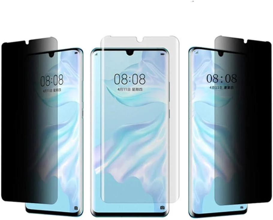 بسته 3 عددی محافظ صفحه نمایش حریم خصوصی شیشه ای حرارت دیده MIBQM برای Huawei P30 Pro، فیلم محافظ ضد جاسوسی برای Huawei P30 Pro