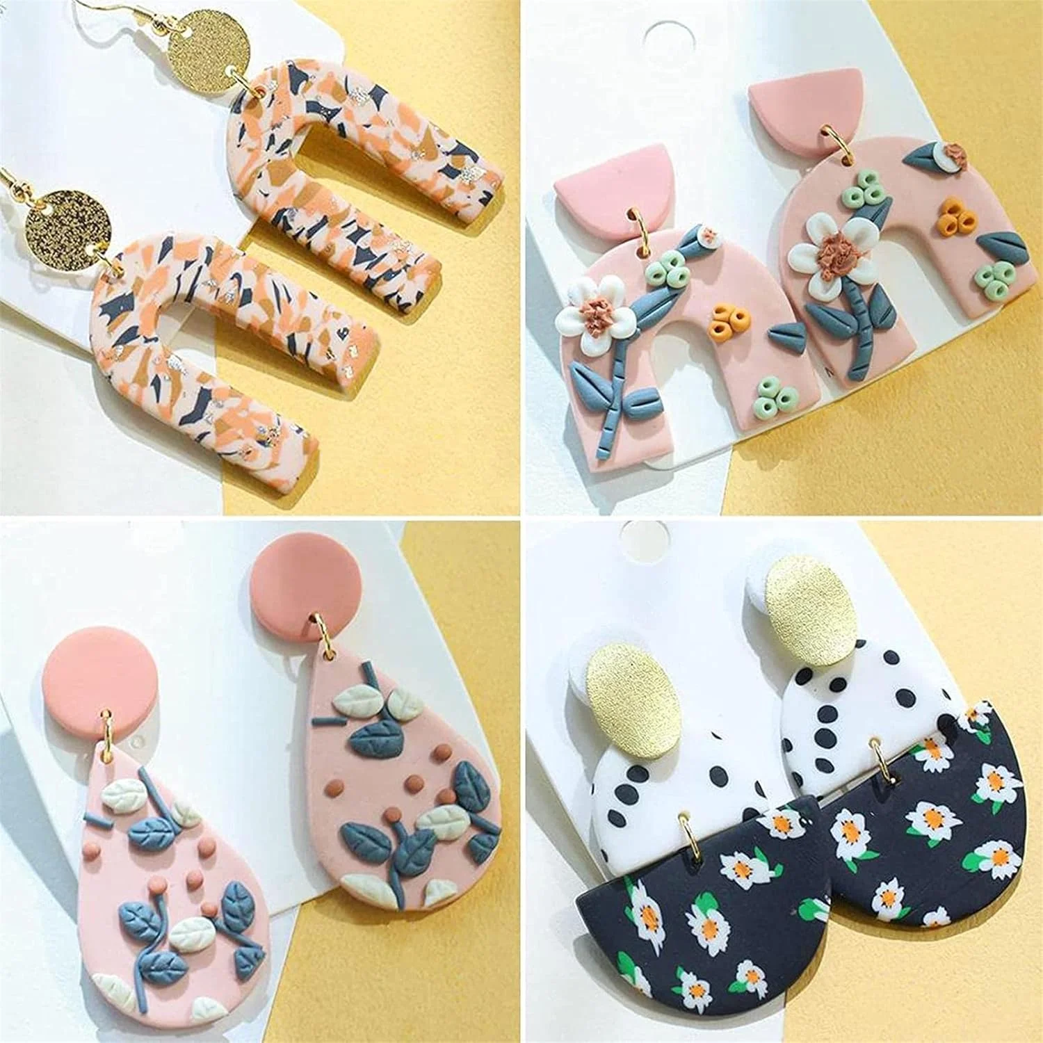 2 عدد ابزار خمیر پلیمری - مجموعه 169 عددی ابزار جواهرات خمیری، کاترهای مختلف شکل و لوازم جانبی گوشواره، کاترهای گوشواره خمیری برای ساخت جواهرات خمیر پلیمری