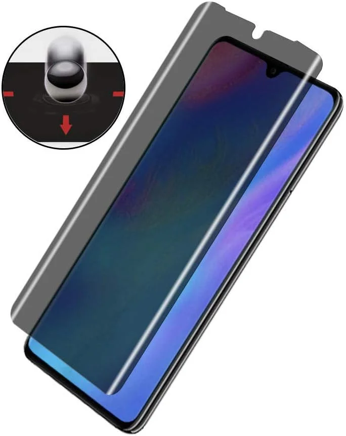 بسته 3 عددی محافظ صفحه نمایش حریم خصوصی شیشه ای حرارت دیده MIBQM برای Huawei P30 Pro، فیلم محافظ ضد جاسوسی برای Huawei P30 Pro