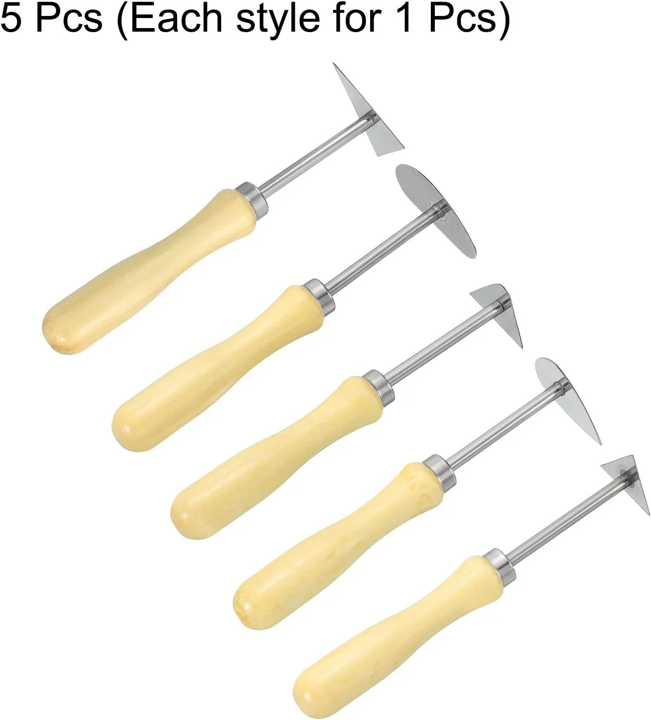 ست 5 عددی ابزار مجسمه سازی سفالی HARFINGTON با دسته چوبی و سر نوک تیز استیل ضد زنگ، مناسب برای مدل سازی، حکاکی، پیرایش، شکل دهی، برش، تزئین و برجسته سازی