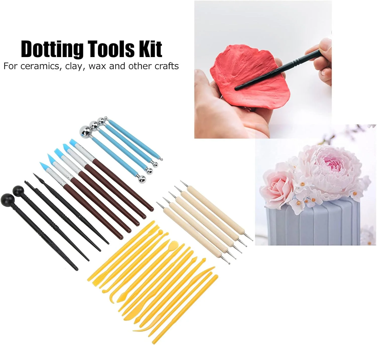 مجموعه ابزار مجسمه سازی خاک رس GDJbnyu، مجموعه ابزار آبپاش، کاربرد دستی DIY، 33 قطعه