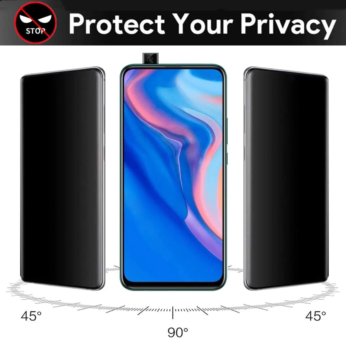 محافظ صفحه نمایش حریم خصوصی آیسلان برای هوآوی پی اسمارت زد 2019 (2 عدد)، پوشش کامل نیست، شیشه حرارت دیده ضد جاسوسی ضد خش سختی 9H محافظ صفحه نمایش شیشه ای برای فیلم شیشه ای هوآوی پی اسمارت زد (2019)