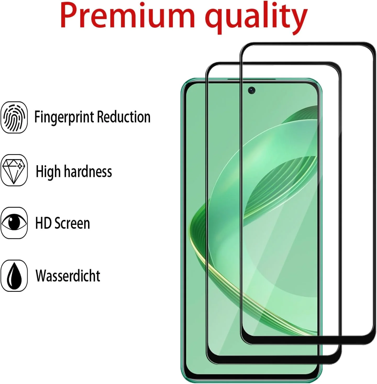 GMUJIAO [بسته 2+2] سازگار با هوآوی نوا 11 SE، محافظ صفحه نمایش شیشه ای حرارت دیده و محافظ لنز دوربین، فیلم شیشه ای حرارت دیده HD تمام صفحه [ضد خرد شدن] - مشکی