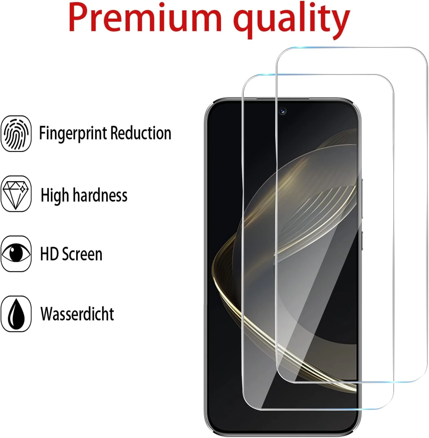 GMUJIAO [بسته 2+2 عددی] سازگار با هوآوی نوا 12 لایت، محافظ صفحه نمایش شیشه ای حرارت دیده و محافظ لنز دوربین، فیلم شیشه ای حرارت دیده تمام صفحه HD [ضد خرد شدن]