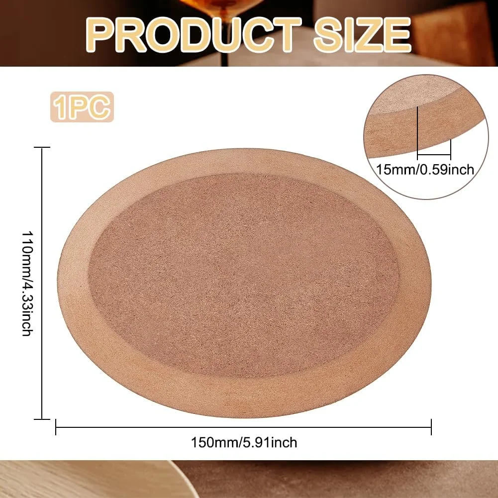 ابزار سفالگری بیضی شکل BENECREAT، ابزار سفالگری، تخته MDF برای ساخت بشقاب و ظروف سفالی، لوازم سفالگری، 15x11x1.5 سانتی متر