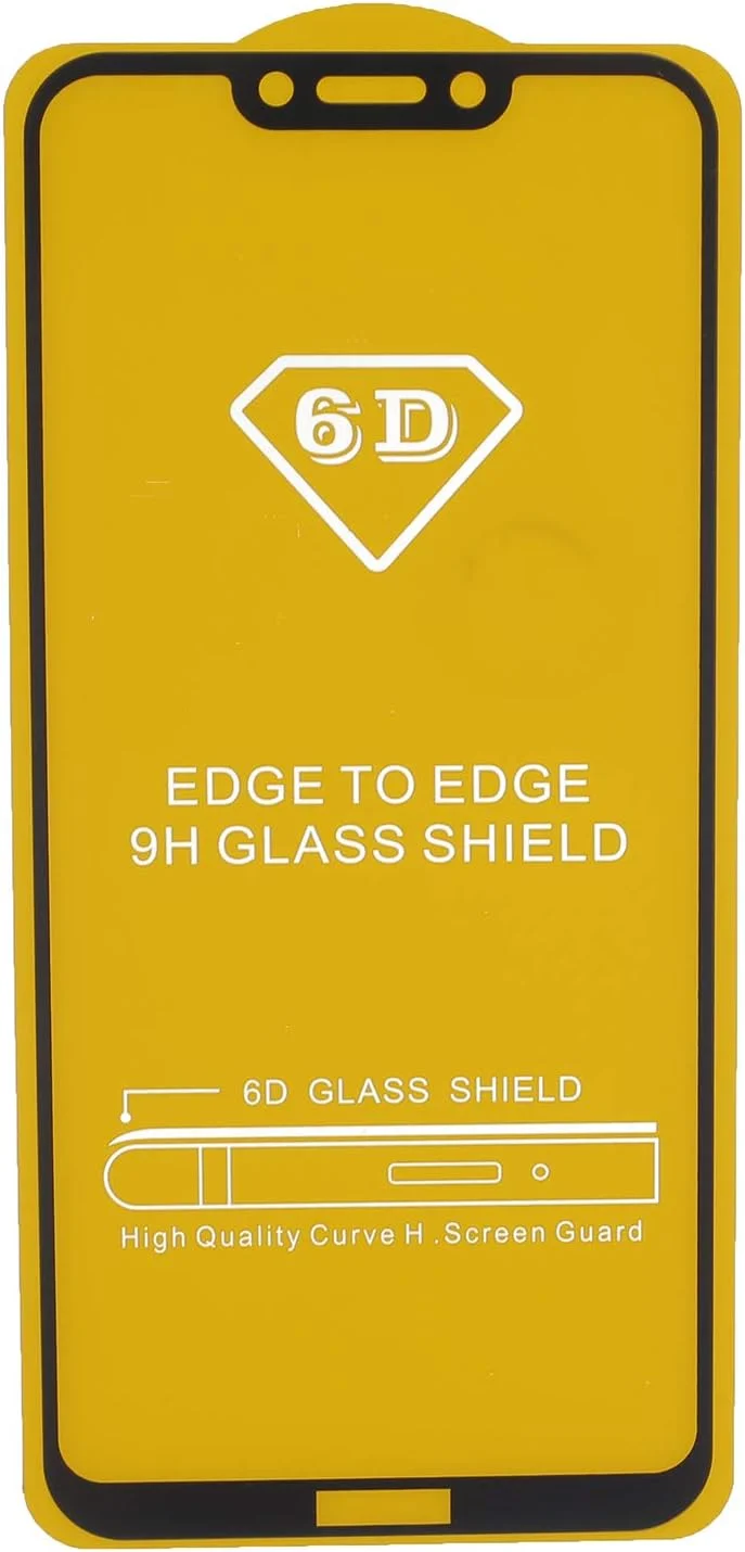 محافظ صفحه نمایش شیشه ای 6D برای گوشی هواوی Honor Play، مشکی