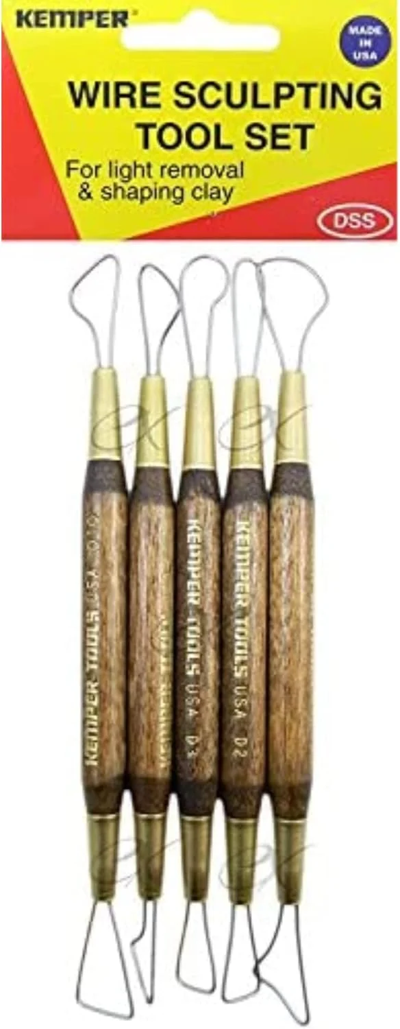ست ابزار مجسمه سازی سیمی Kemper Tools DSS برای برداشتن و شکل دادن ملایم به رس، خمیر، سفال 5 عددی 6-1/2 اینچی