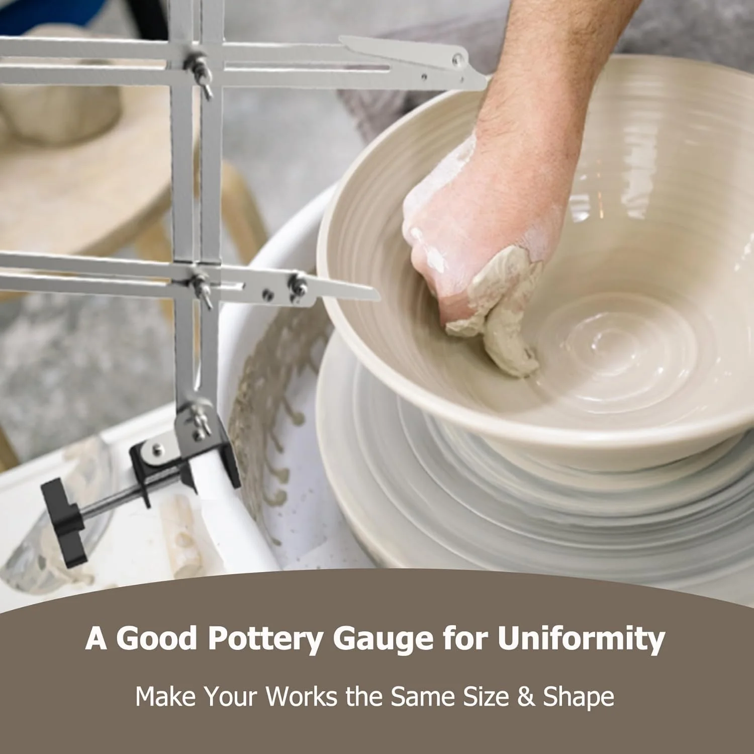 ابزار اندازه گیری ارتفاع سفالگری DAFENCHI، ابزار اندازه گیری ارتفاع سفالگری با گیره، گیره اندازه گیری سفالگری، ابزار سفالگری سرامیکی برای ساخت اشکال تکراری