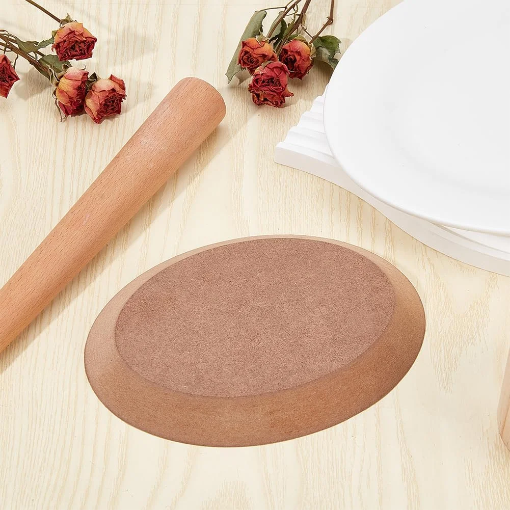 ابزار سفالگری بیضی شکل BENECREAT، ابزار سفالگری، تخته MDF برای ساخت بشقاب و ظروف سفالی، لوازم سفالگری، 15x11x1.5 سانتی متر