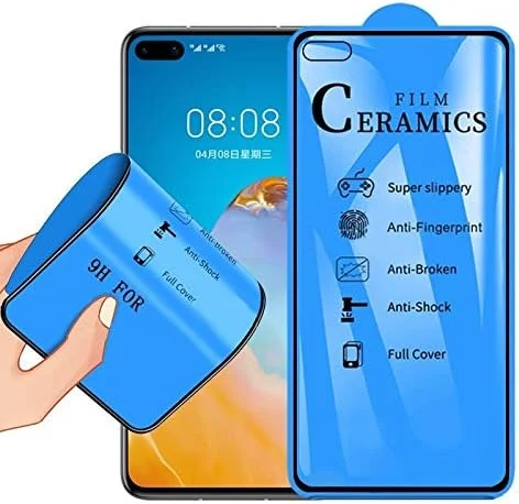 محافظ صفحه نمایش LCD گوشی موبایل برای Huawei P40، فیلم سرامیکی پوشش کامل چسب کامل 2.5D، فیلم شیشه ای تقویت شده