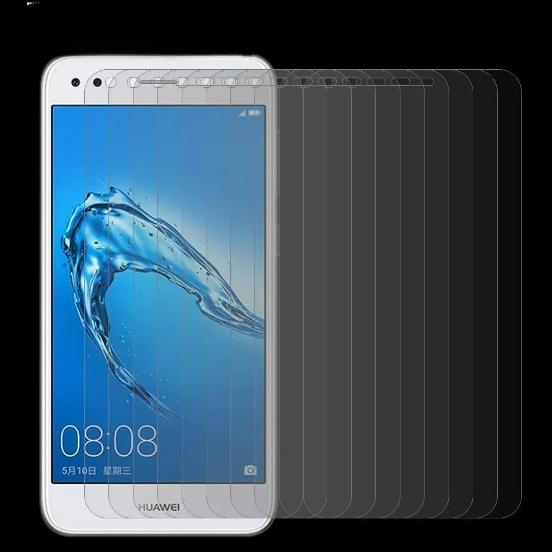 محافظ صفحه نمایش شیشه ای 10 عددی برای هوآوی Y6 Pro (2017) ضخامت 0.26 میلی متر، سختی سطح 9H، لبه منحنی 2.5D، لوازم جانبی تلفن همراه