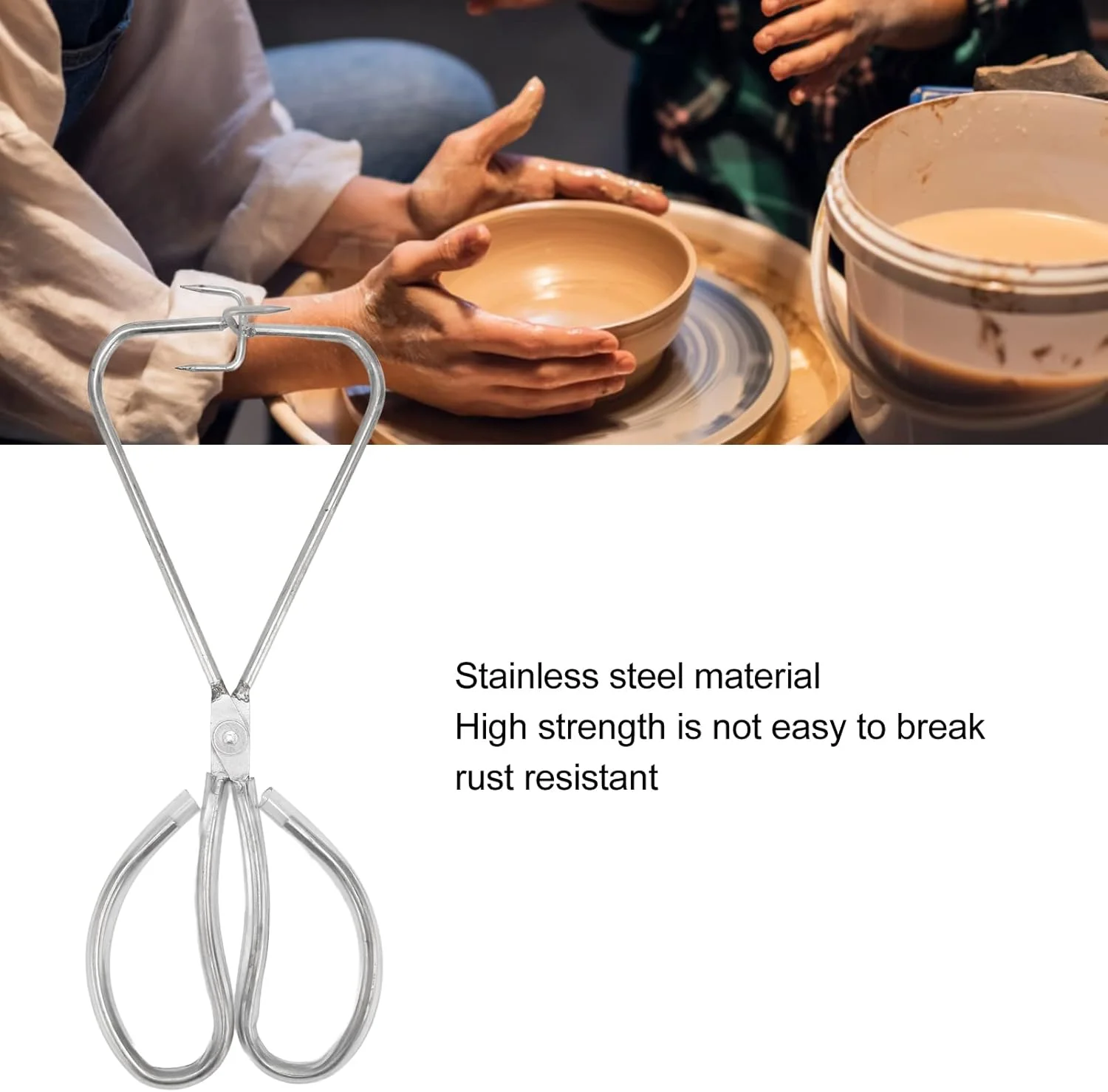 انبر سفالگری استیل ضد زنگ RIZGHWOY با استحکام بالا و شکل ساده برای تولید سفال (نوع 1) انبر سفالگری استیل ضد زنگ RIZGHWOY با استحکام بالا و شکل ساده برای تولید سفال (نوع 1)