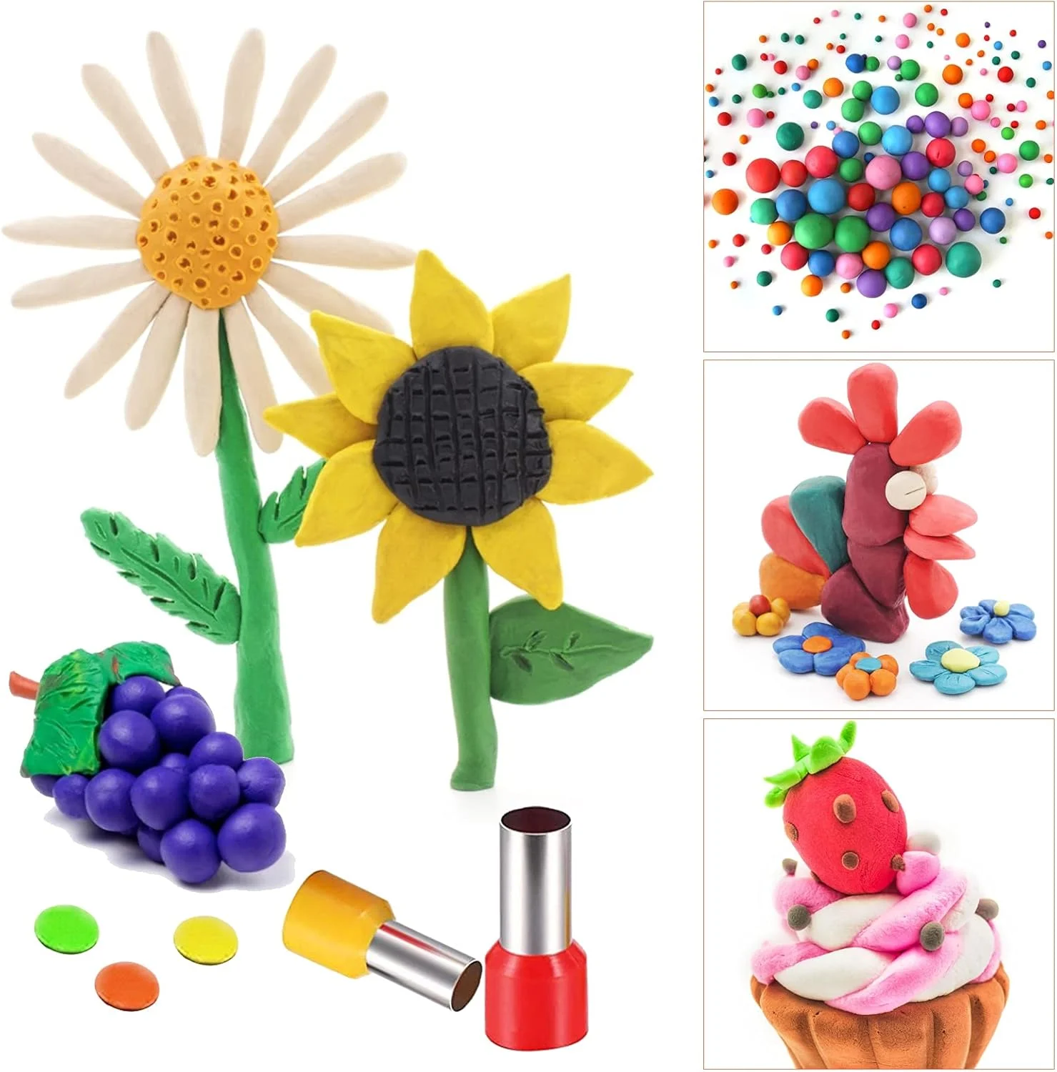 مجموعه 40 عددی ابزار سفال Fawoonu، قالب های برش خمیر پلیمری، برش های دایره ای کوچک، ابزار سفالی سرامیکی DIY با فرورفتگی گرد به همراه جعبه نگهداری