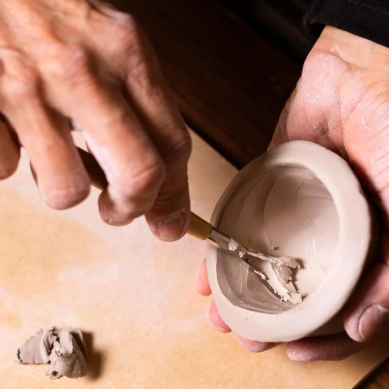 ست ابزار سفالگری 8 عددی تزویق، کیت همزن قبر DIY، سفالگر، ابزارهای مجسمه سازی رس پلیمری، ابزارهای پیرایش و حکاکی با کاربری آسان با دسته های چوبی محکم، مناسب برای پلیمر