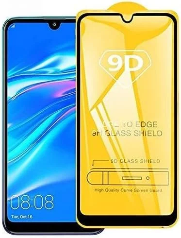 محافظ صفحه نمایش GHZHEGIZHUND، 25 عدد، شیشه حرارت دیده با چسب کامل 9D برای صفحه نمایش کامل گوشی موبایل هوآوی Y7 Pro (2019)، لوازم جانبی موبایل