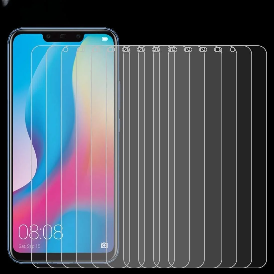 محافظ صفحه نمایش 50 عددی 0.26 میلی متری 9H 2.5D شیشه ای حرارت دیده برای گوشی هوآوی میت 20 لایت، بدون بسته بندی خرده فروشی لوازم جانبی تلفن همراه