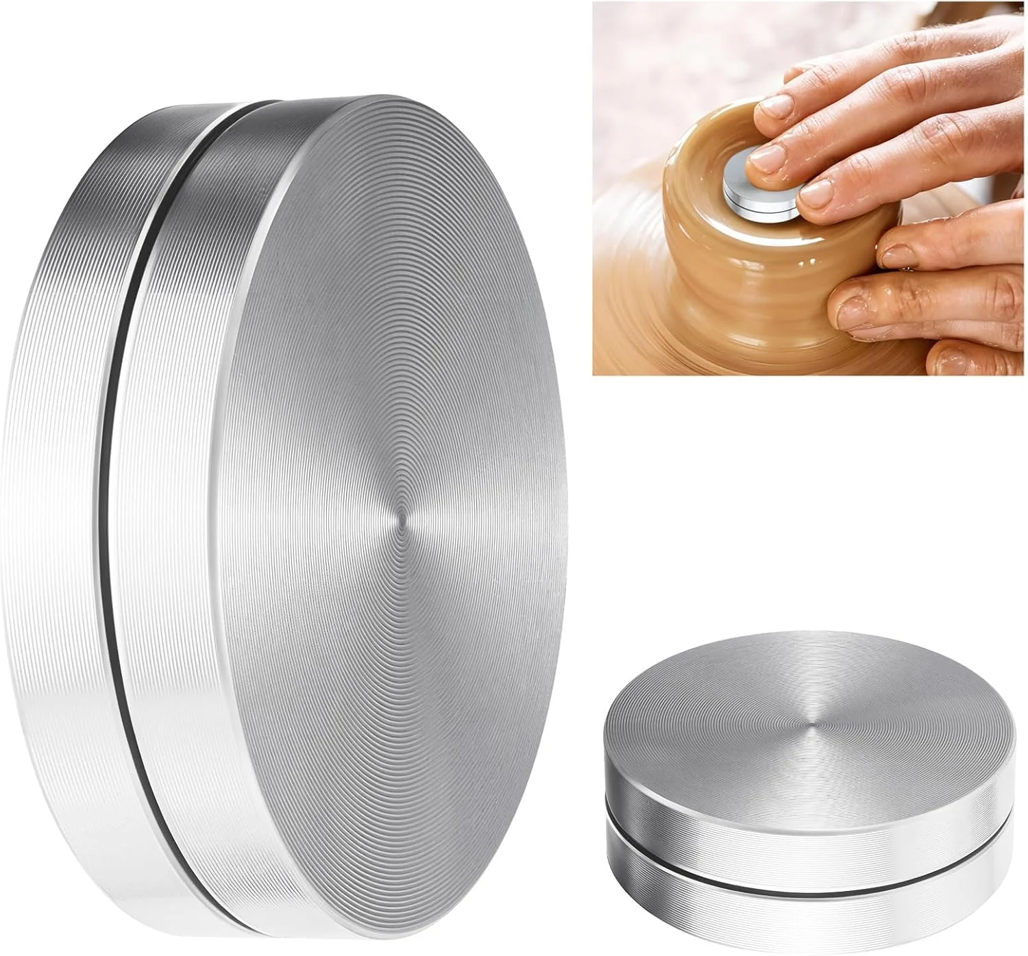 مجموعه 2 عددی ابزار چرخش سفالگری، ابزار پرداخت سرامیک، چرخ سفالگری، ابزار سفالگری رسی برای پرداخت سفالگران برای چرخش با حداقل اصطکاک، ابزار سرامیک و سفالگری