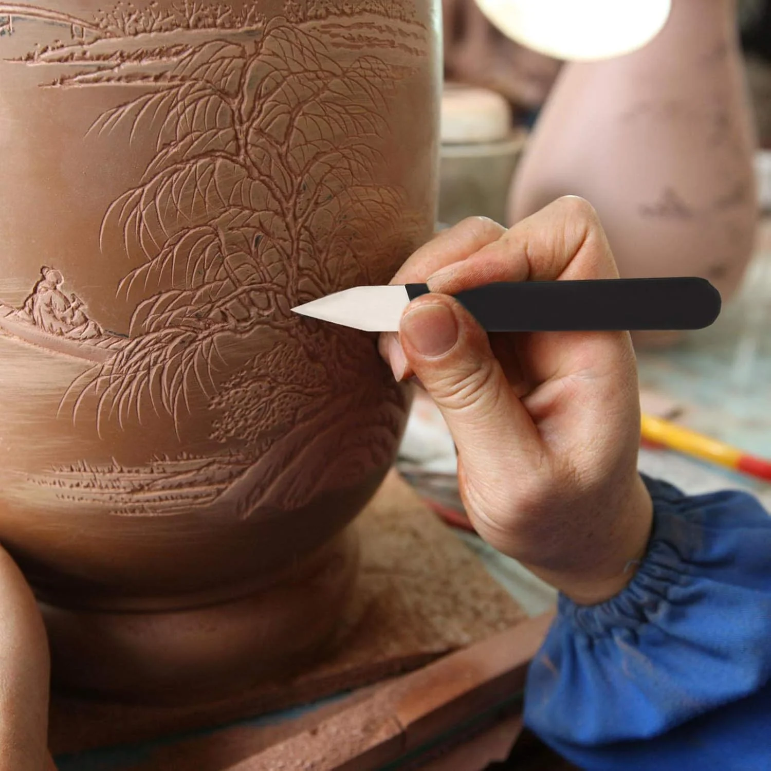 ست 4 عددی ابزار سفالگری استیل ضد زنگ، ابزار دستی مجسمه سازی و شکل دهی خاک رس، ابزار سرامیکی هنرمند برای شکل دهی و مدل سازی