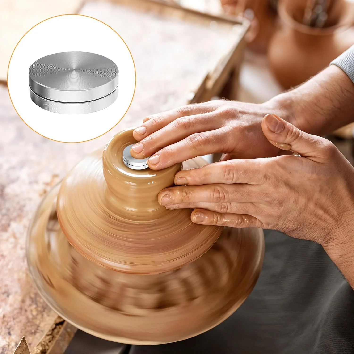 مجموعه 2 عددی ابزار چرخش سفالگری، ابزار پرداخت سرامیک، چرخ سفالگری، ابزار سفالگری رسی برای پرداخت سفالگران برای چرخش با حداقل اصطکاک، ابزار سرامیک و سفالگری