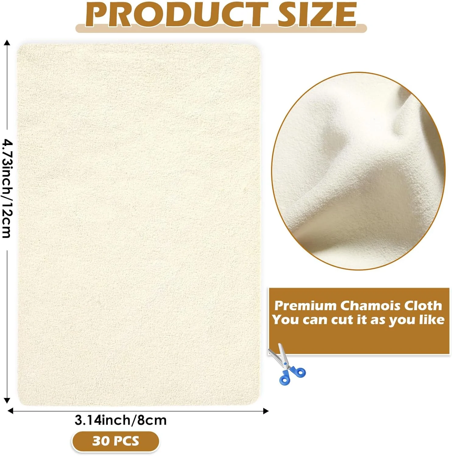 پارچه شمواه از پیش برش خورده MAPVOLUT، بسته 30 عددی، مناسب برای کیت ابزار سفالگری، شمواه فوق العاده نرم برای صاف کردن لبه ظروف سفالی، چرخ سفالگری کوچک سرامیکی، اسفنج، خفاش، مهر برای ابزار پرداخت خاک رس (8.12 در 12.01 سانتی متر)