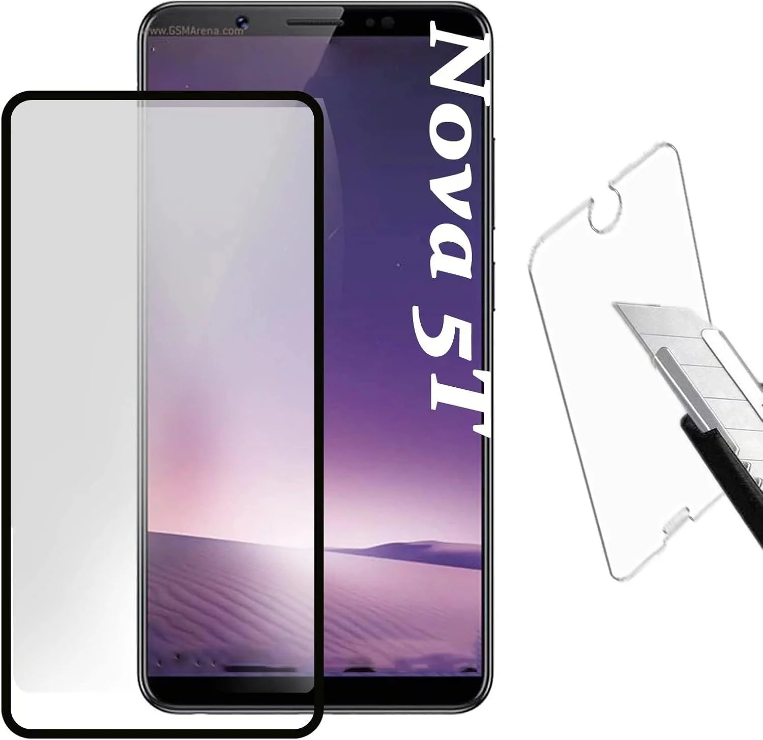 محافظ صفحه نمایش 5D بوراق برای هوآوی نوا 5I، پوشش کامل، شیشه حرارت دیده 9H با کیفیت Ultra HD، نصب آسان محافظ صفحه نمایش برای هوآوی نوا 5I