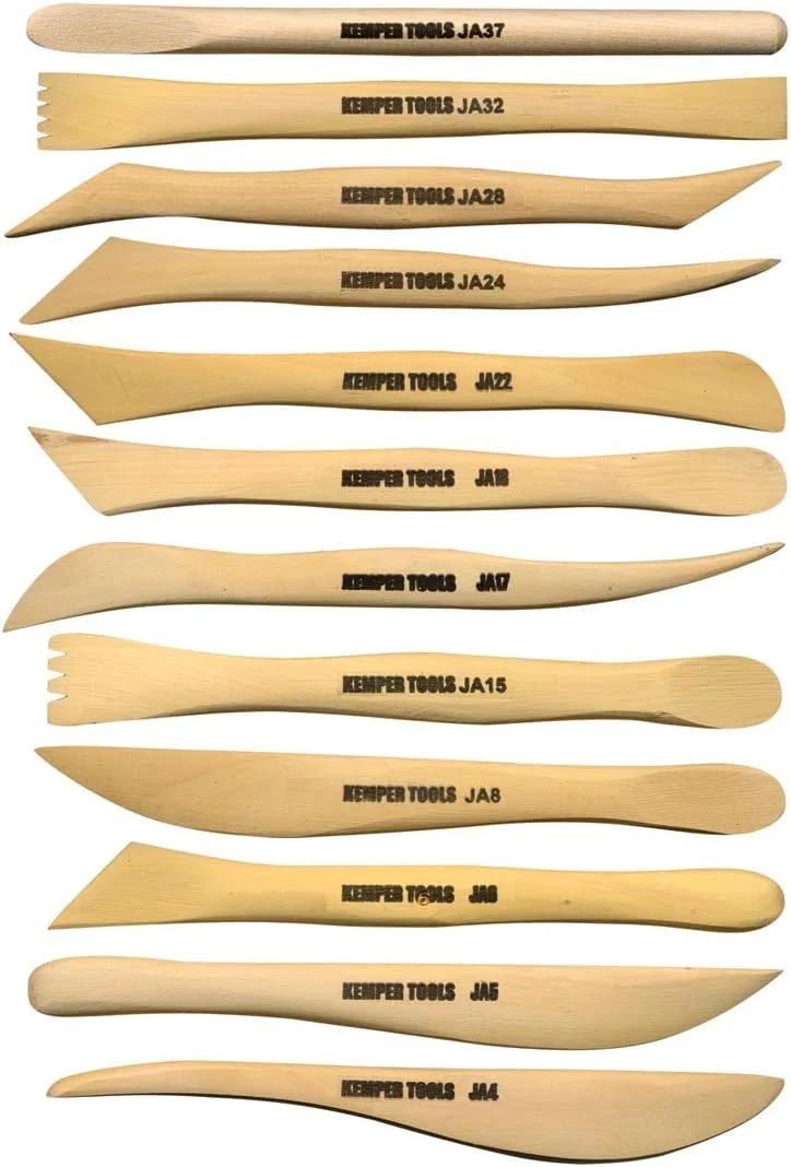ست 12 عددی ابزار سفالگری و مجسمه سازی Kemper Tools - ساخته شده از چوب شمشاد - JAS - 15 سانتی متر