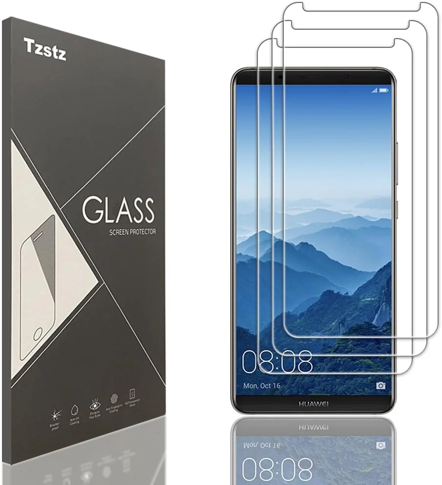 بسته 3 عددی محافظ صفحه نمایش Tzstz برای Huawei Mate10 Pro، سختی 9H، ضد خش، محافظ صفحه نمایش شیشه ای حرارت دیده Huawei Mate10 Pro